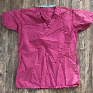 Dark pink XS scrub top